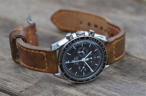 omega speedmaster 57 brown leather strap|omega speedmaster reduced leather strap.